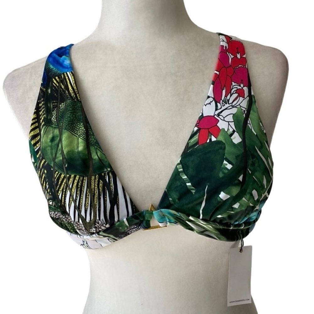 Swiminista X Christian Lacroix Cheer Top Jardin Eco Chic Bikini Top SZ M NWT